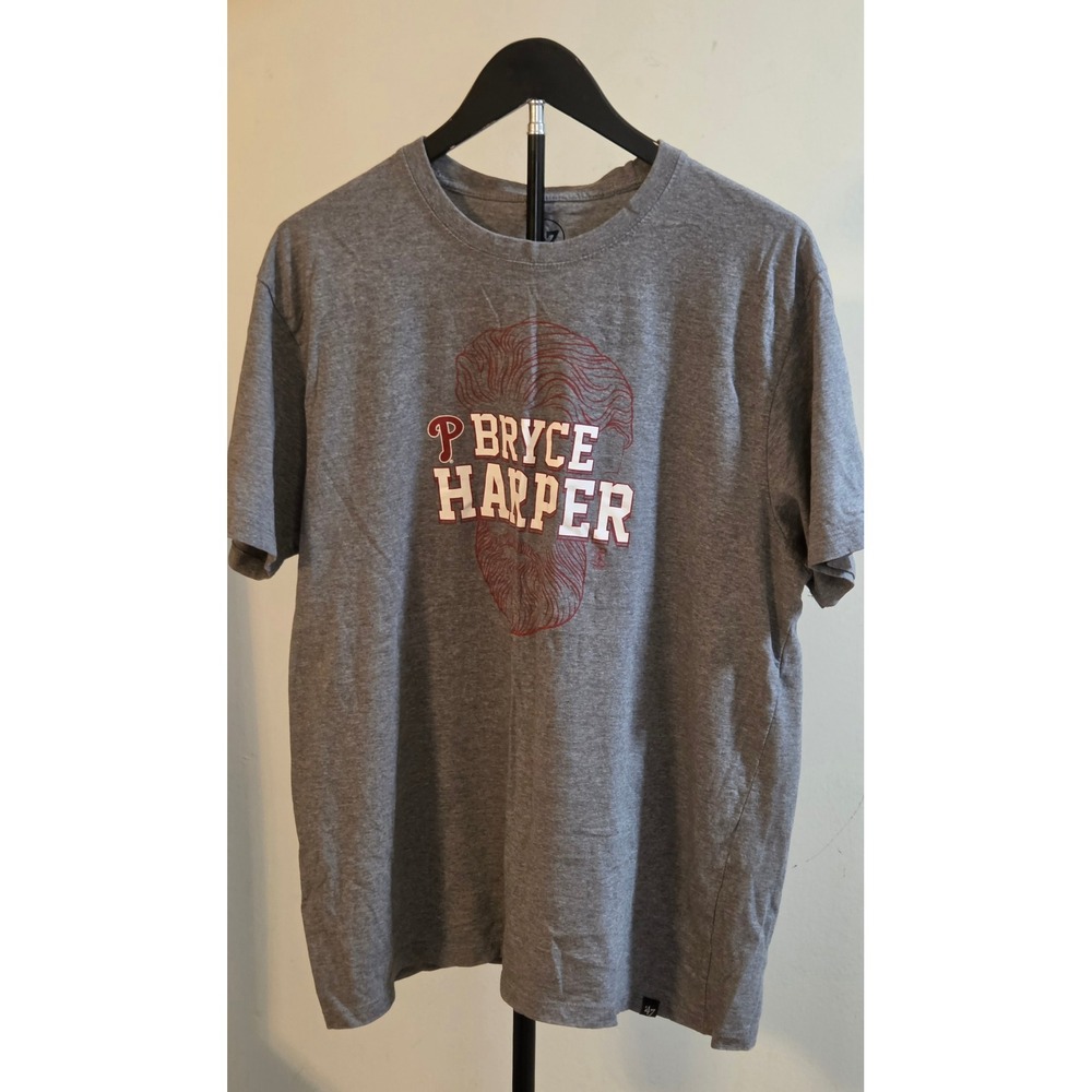 '47 Philadelphia Phillies Baseball Bryce Harper T-Shirt Men's Size XL Gray